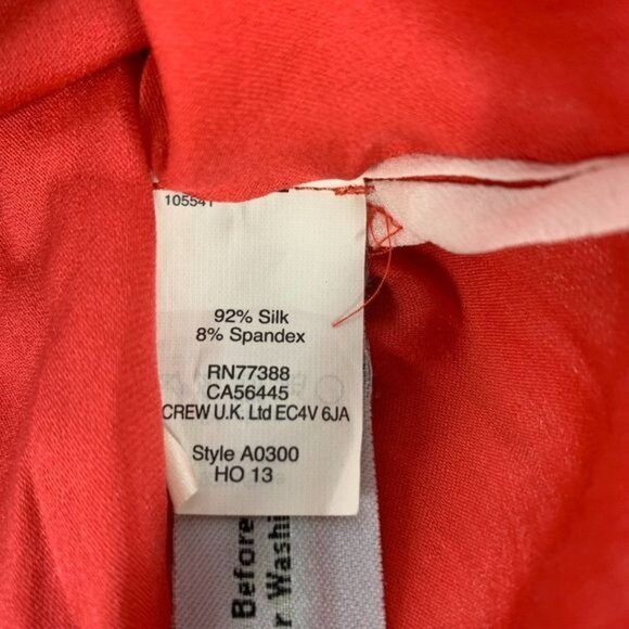 J.Crew Womens Red Short Sleeve Silk Blend Top Size 4 - Picture 4 of 7